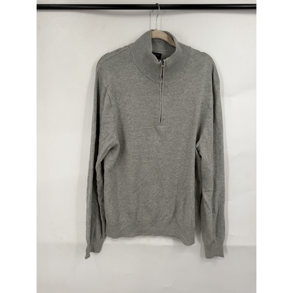 J.CREW Other - J.Crew Factory Half‎ Zip Pullover Men Medium Heather Gray Sweater Casual Classic